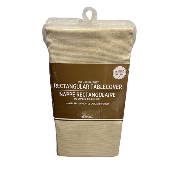 PARTY CITY || RECTANGULAR TABLECLOTH || METALLIC VANILLA CREAM FABRIC - Picture 1 of 7